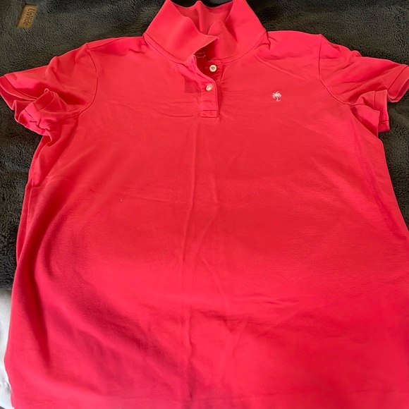 Lilly Pulitzer Women’s Short sleeve 2 button Polo Shirt-Size Large-Salmon color - Picture 2 of 6